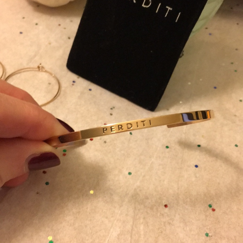 Perditi Rose Gold Adjustable Cuff Bangle Bracelet